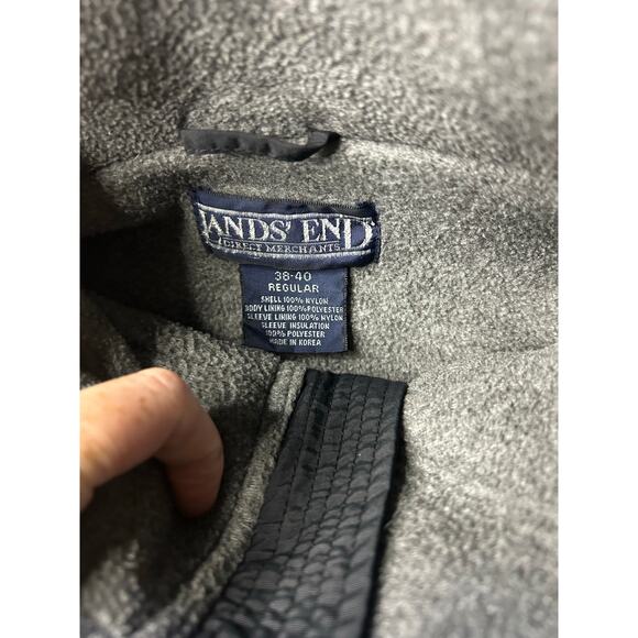 Lands’ End Squall Black Coat Men’s Large – Polartec Fleece Lined - Picture 2 of 10